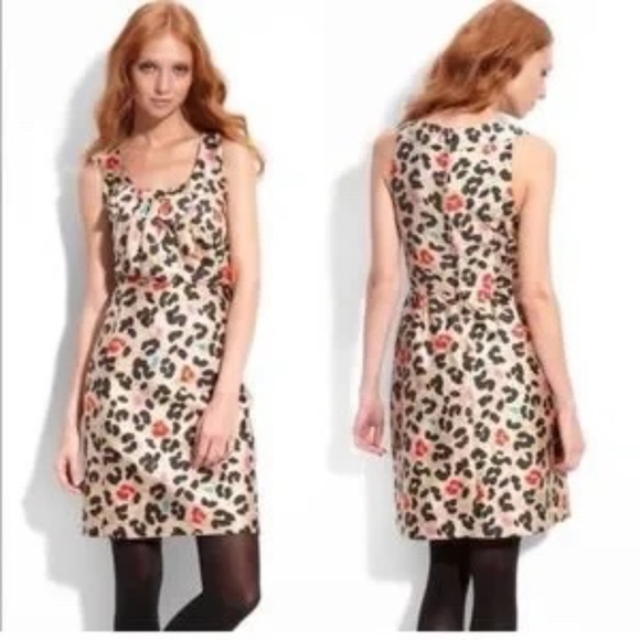 Kate Spade, Bette Leopard Bow Cocktail dress Sleeveless Taffeta Pockets - Picture 12 of 12